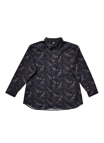 JURASSIC WORLD FRANCHISE DINOSAURS PATTERN KURO VER. SHIRT BLACK