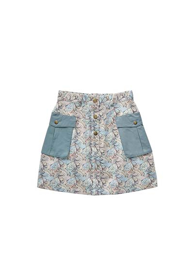 JURASSIC WORLD FRANCHISE DINOSAURS PATTERN PASTEL VER. MINI SKIRT BLUE