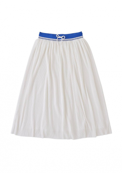 PLEATED LONG SKIRT WHITE