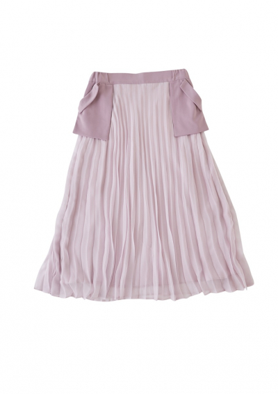 PLEATED LONG SKIRT PINK