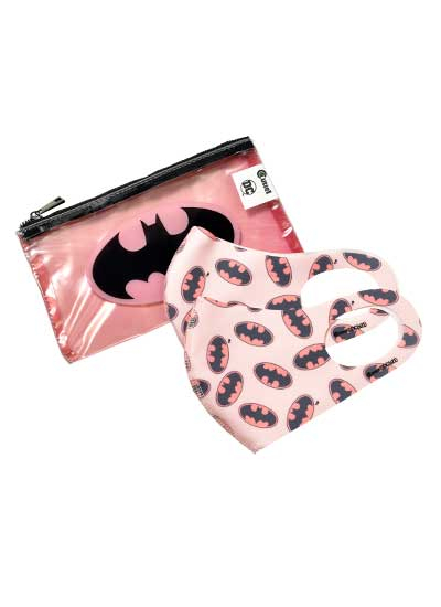 DC バットマン (ロゴ） マスク＆ポーチセット ピンク 