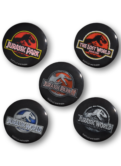 Jurassic World JP&JW Logo Can Badge Set