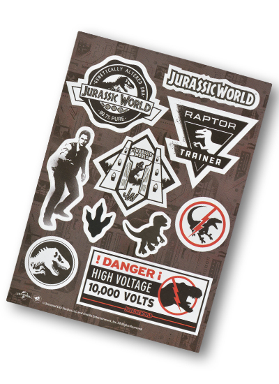 Jurassic World JW Sticker Set